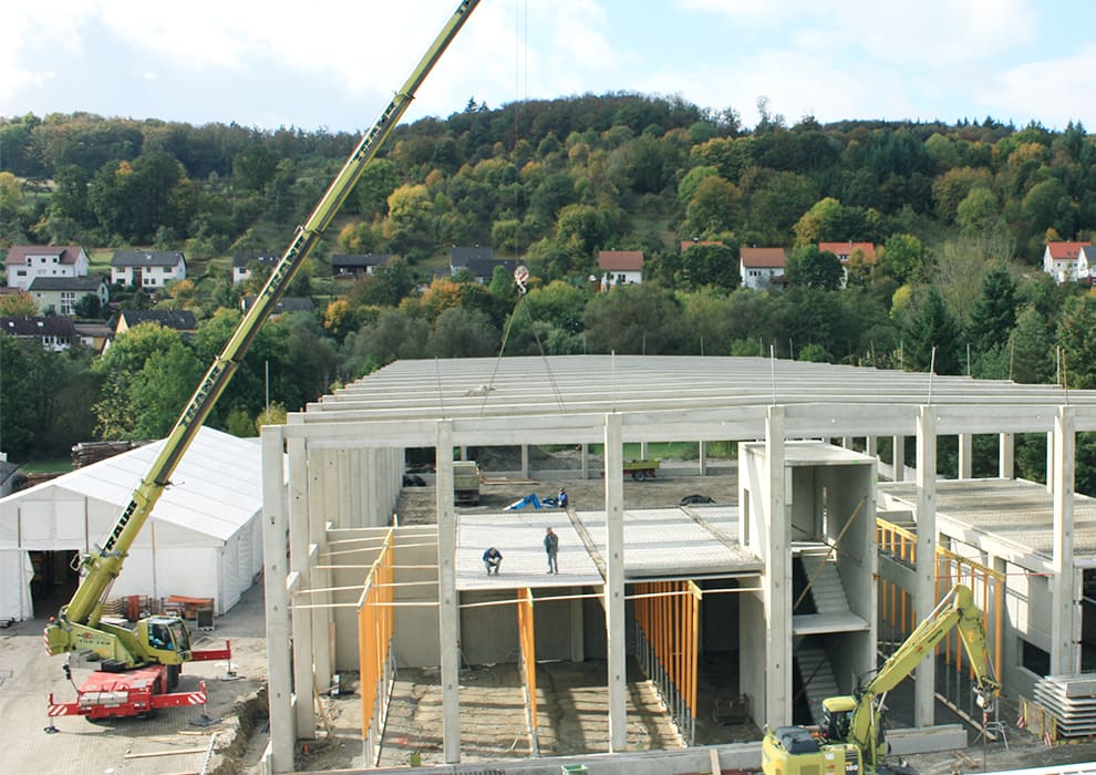 Bau einer neuen Verwaltungs- und Logistikhalle in Creglingen
