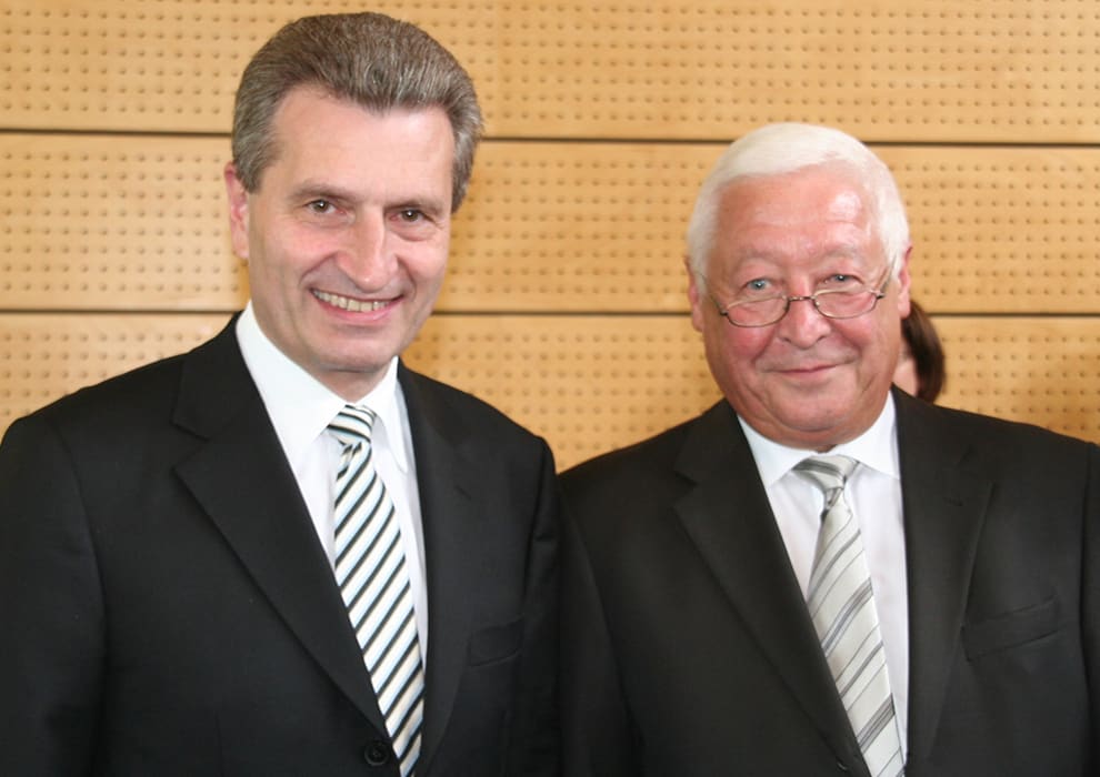 Udo Wirthwein neben Günther Oettinger